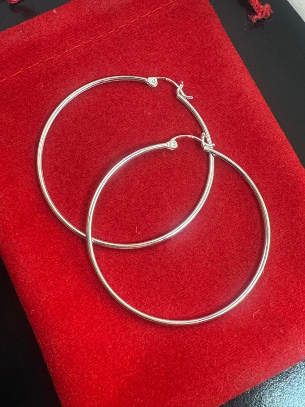 Sterling Silver Large Hoop Earrings - Classic Silver Hoops